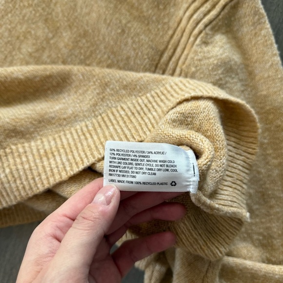 A New Day Heather Amber Yellow Cowlneck Sweater - Picture 5 of 6